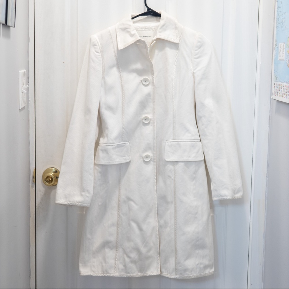 Banana Republic Off White Dress Coat